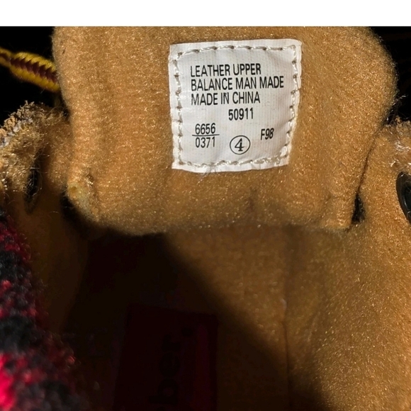 Gerber Toddler Boots Size 4 Tan Suede Plaid Cuff Flex Support System Work Boot - Picture 6 of 8